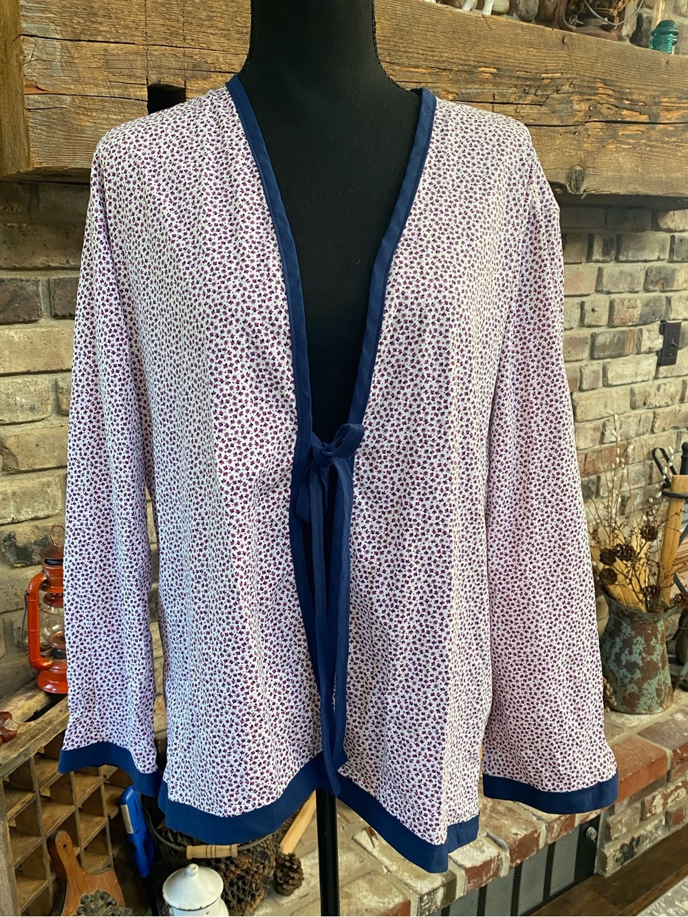 Reworked tie front shirt/ jacket
